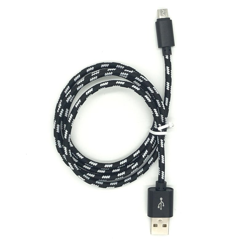 كابل USB POPETPOP 2A نايلون للشحن السريع متوافق مع الهواتف والأجهزة اللوحية باللون الأسود - Image 1